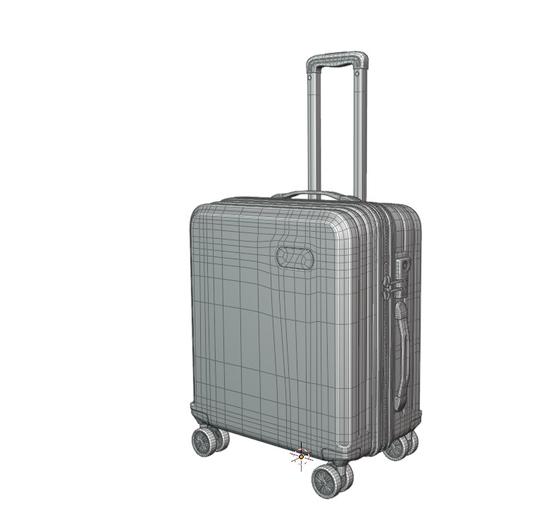 Trolley Suitcase Plastic  briefcase bag 3D model_24
