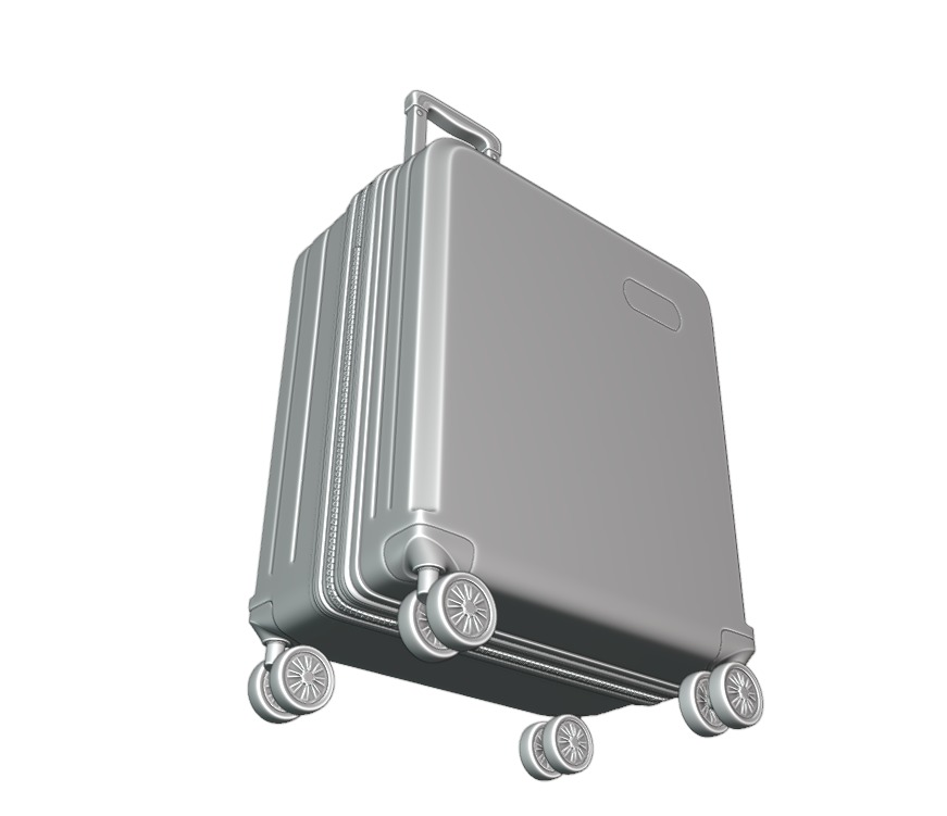 Trolley Suitcase Plastic  briefcase bag 3D model_18