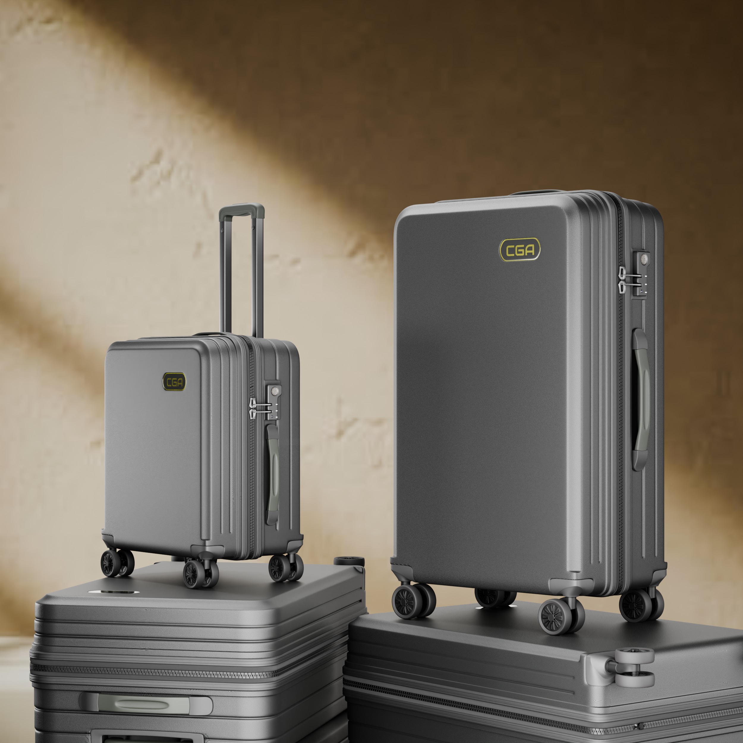 Trolley Suitcase Plastic  briefcase bag 3D model_7