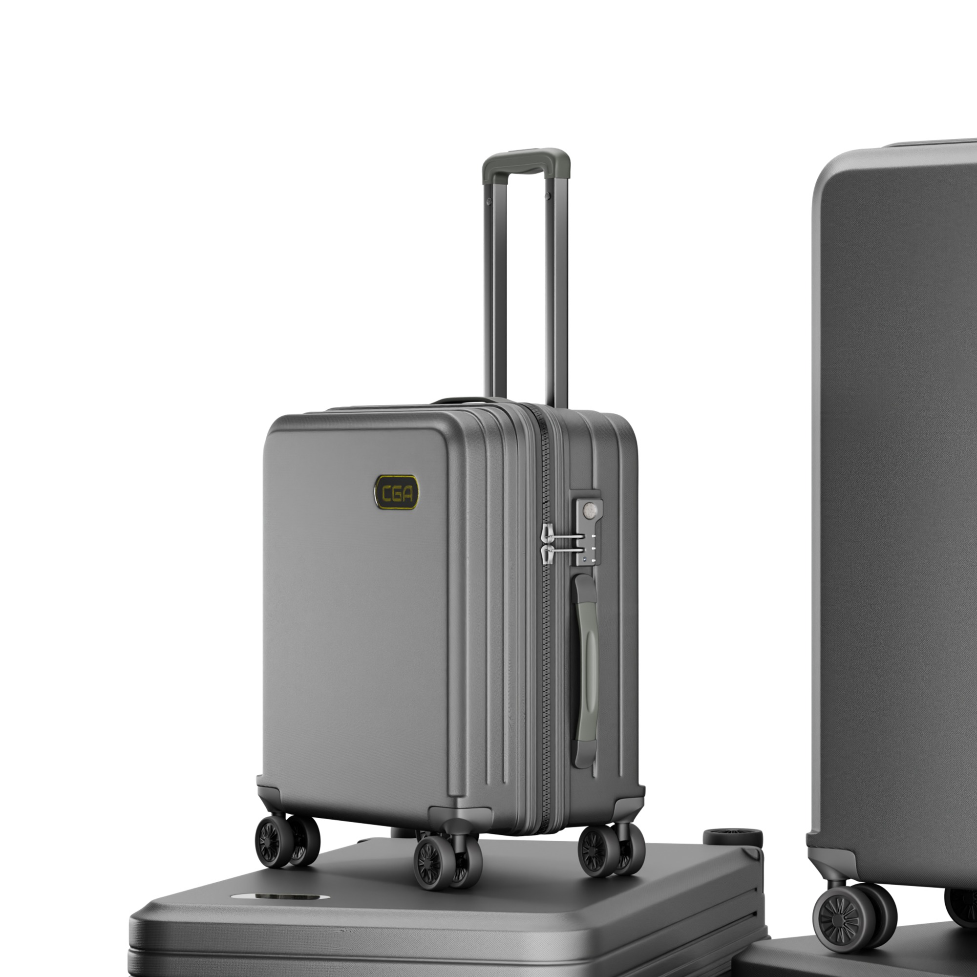 Trolley Suitcase Plastic  briefcase bag 3D model_10