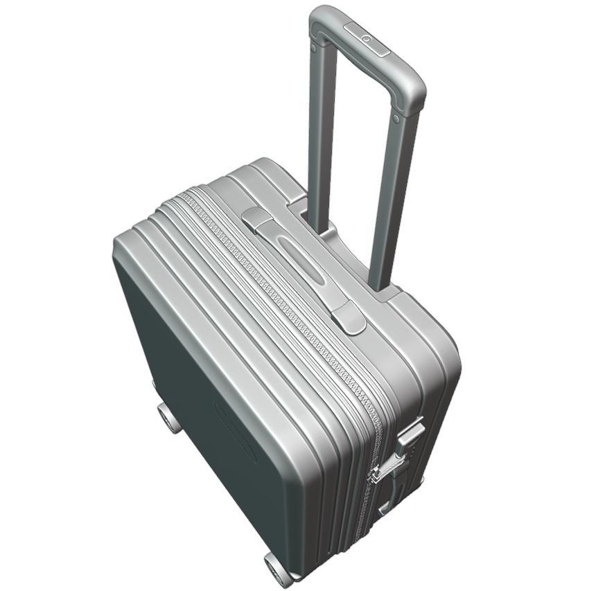Trolley Suitcase Plastic  briefcase bag 3D model_27