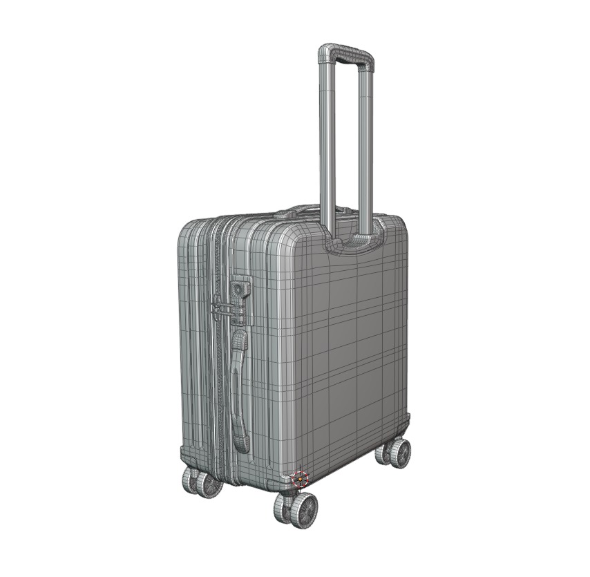 Trolley Suitcase Plastic  briefcase bag 3D model_25