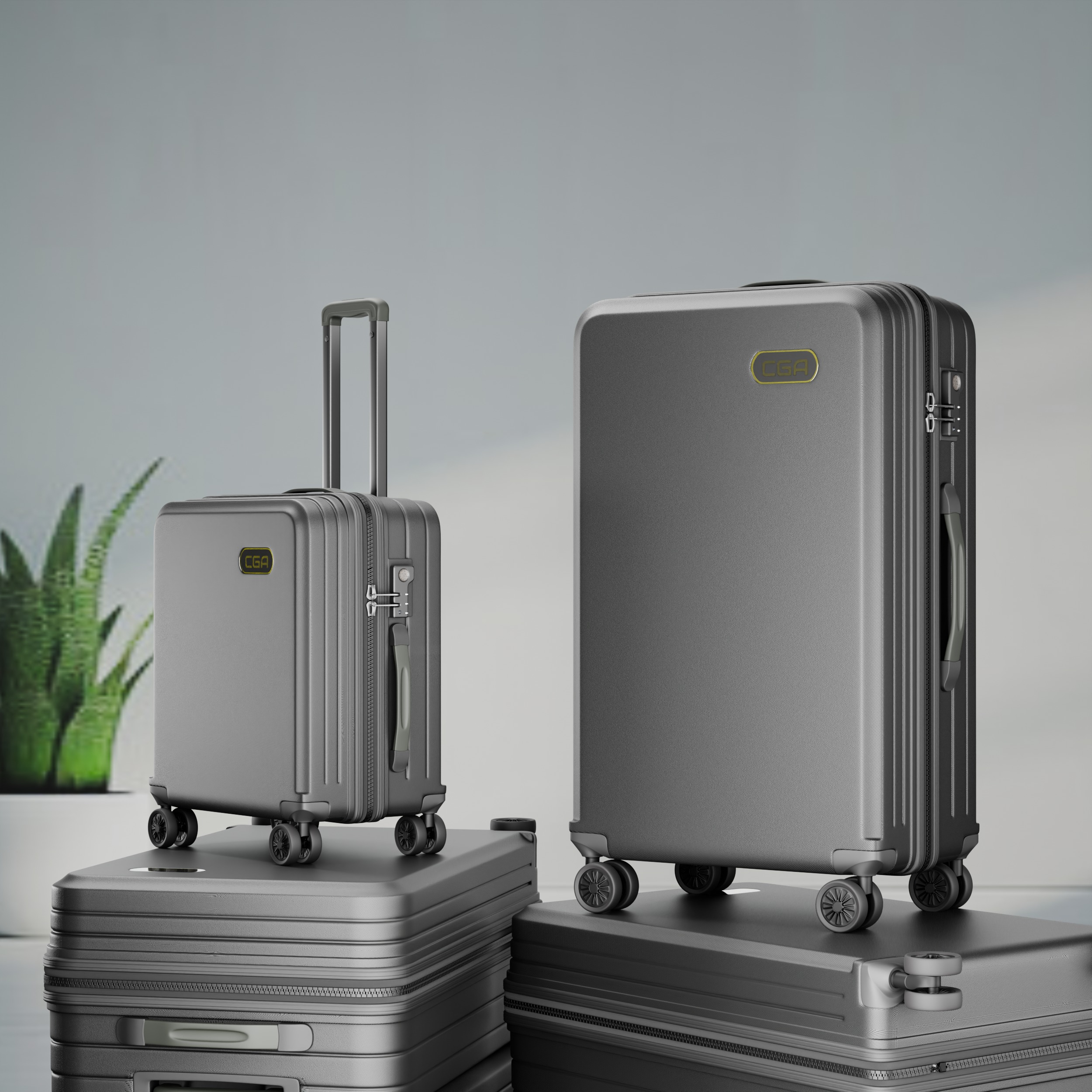 Trolley Suitcase Plastic  briefcase bag 3D model_15