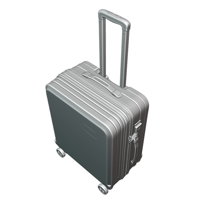 Trolley Suitcase Plastic  briefcase bag 3D model_21