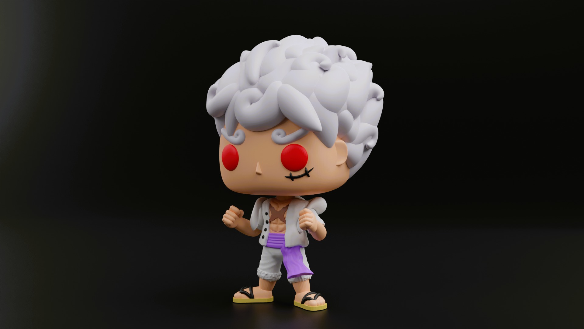 luffy gear five funko pop from the anime one piece 3D print model_3