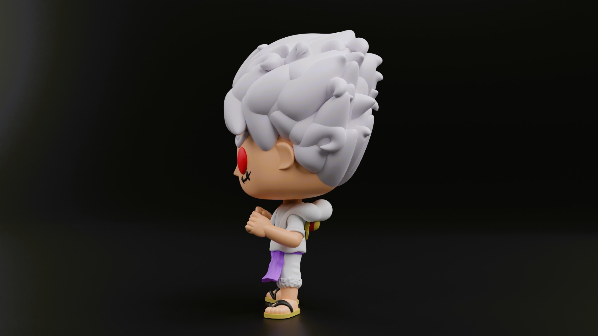 luffy gear five funko pop from the anime one piece 3D print model_1