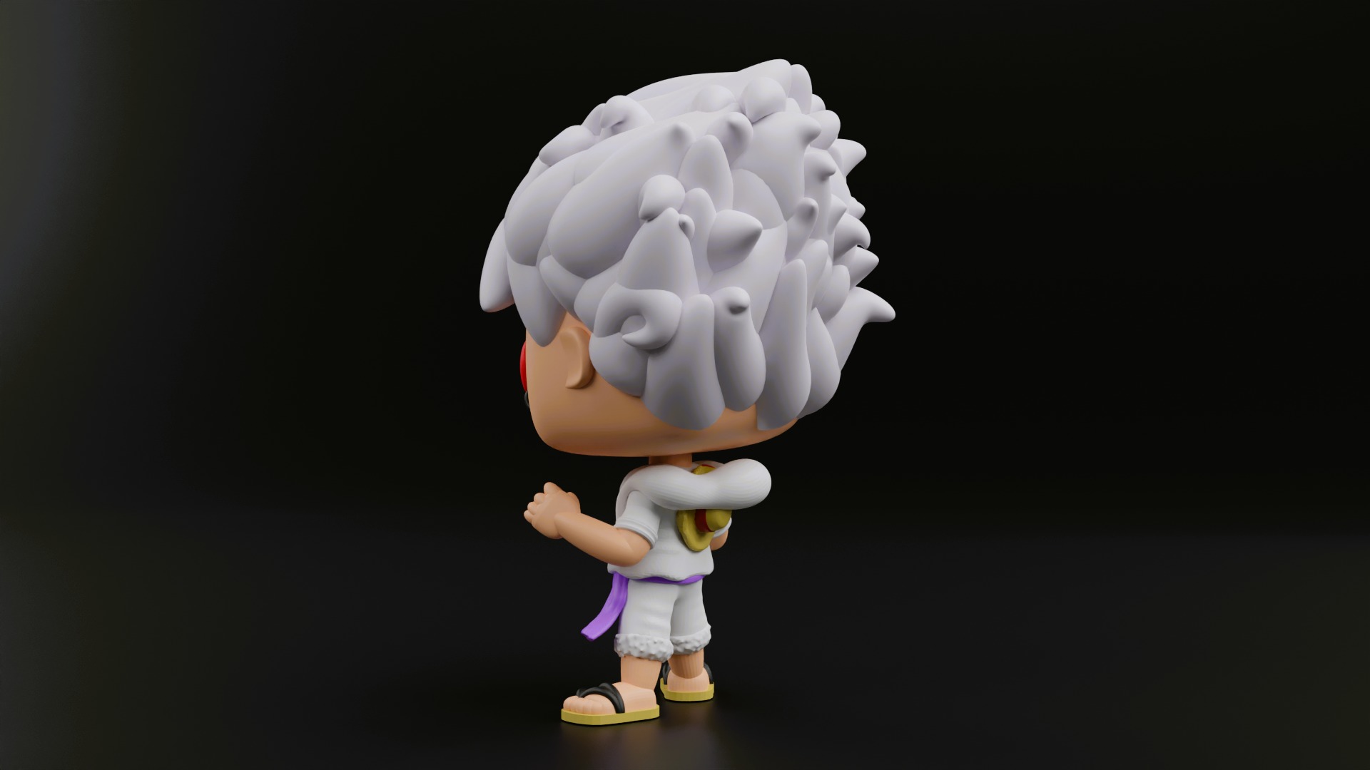 luffy gear five funko pop from the anime one piece 3D print model_11