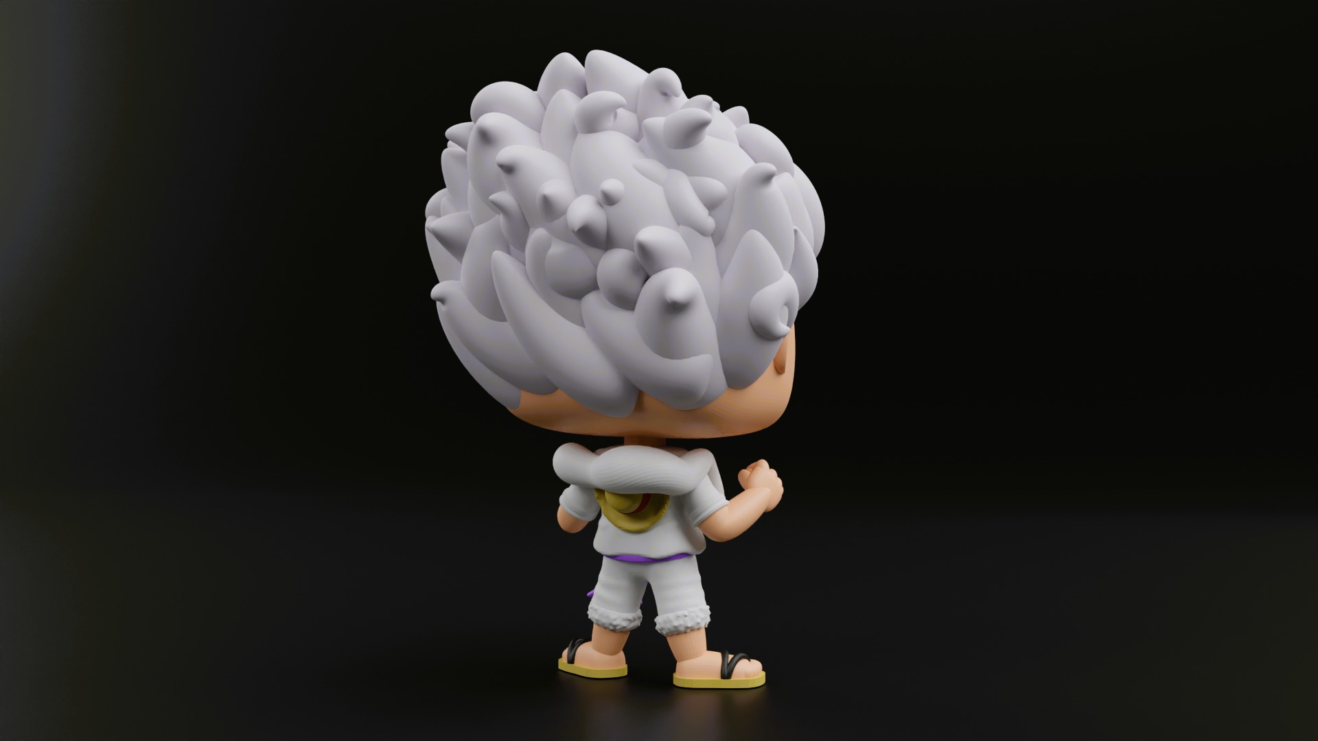 luffy gear five funko pop from the anime one piece 3D print model_8