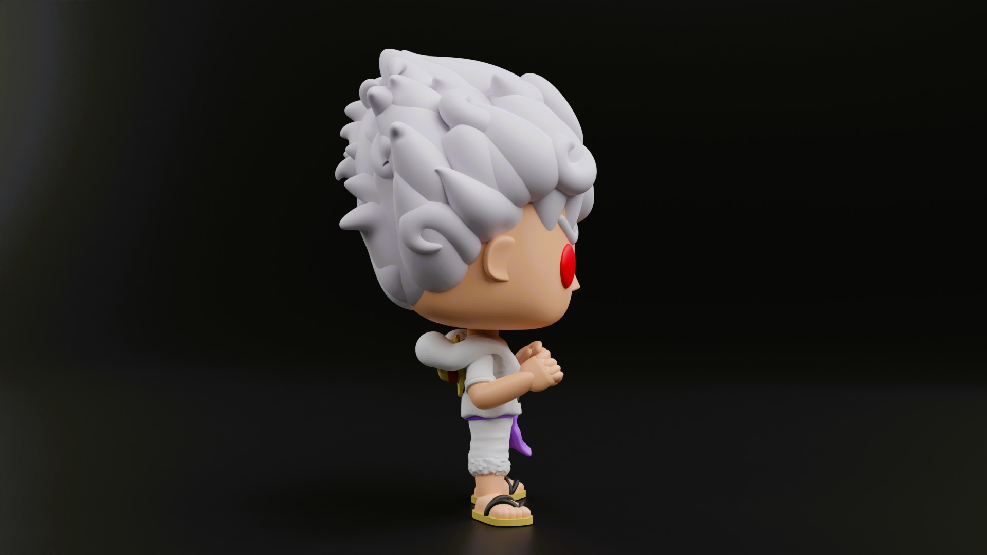 luffy gear five funko pop from the anime one piece 3D print model_6