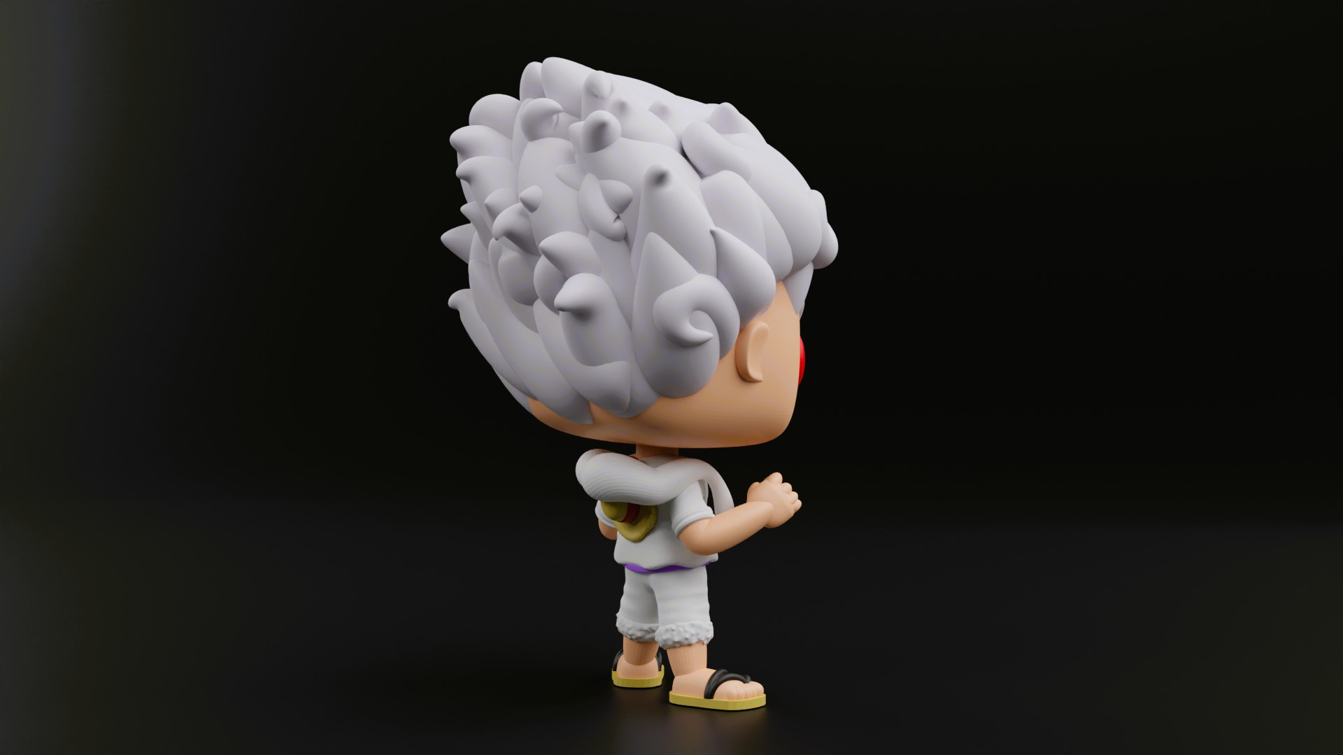 luffy gear five funko pop from the anime one piece 3D print model_7