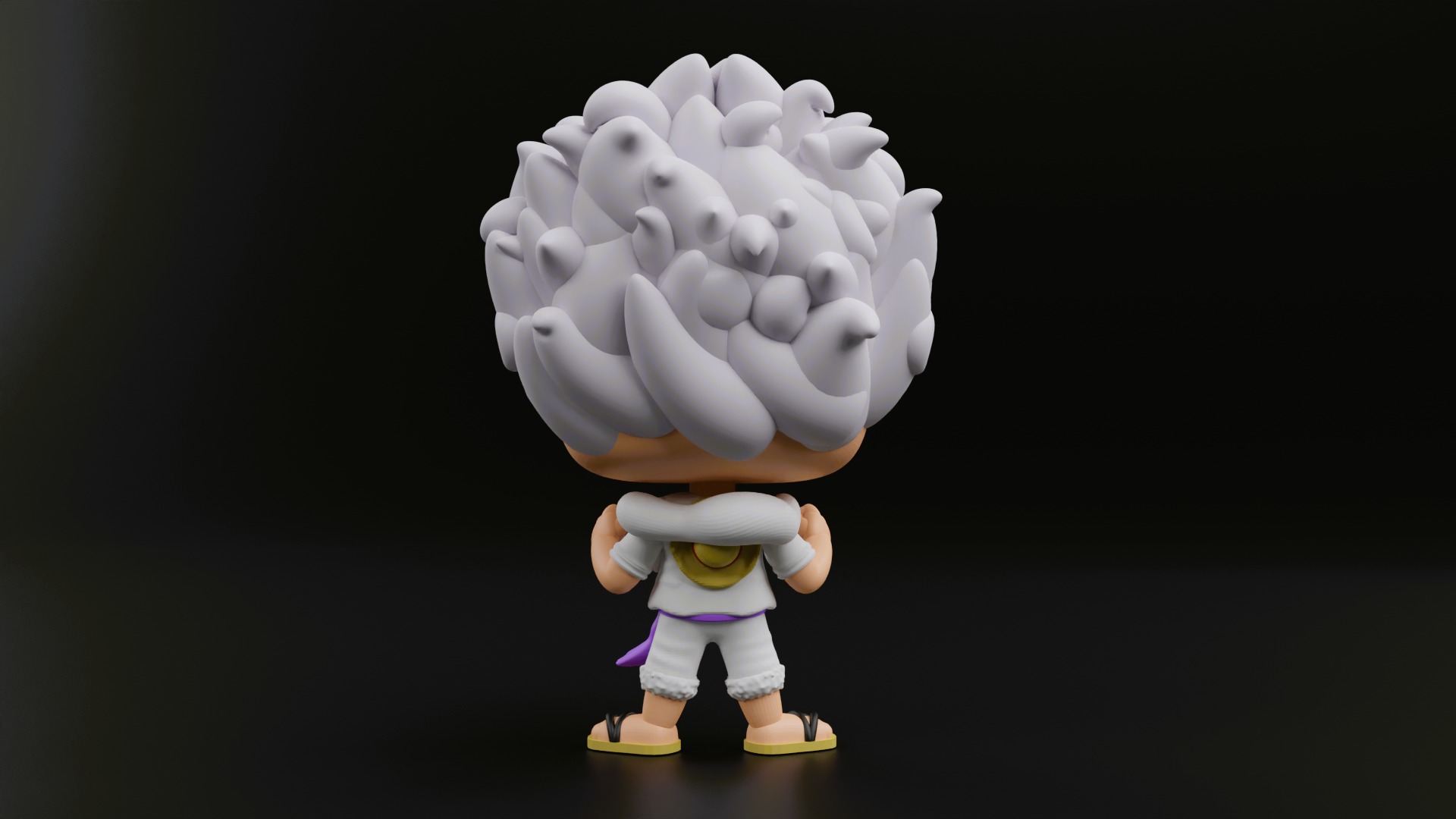 luffy gear five funko pop from the anime one piece 3D print model_9