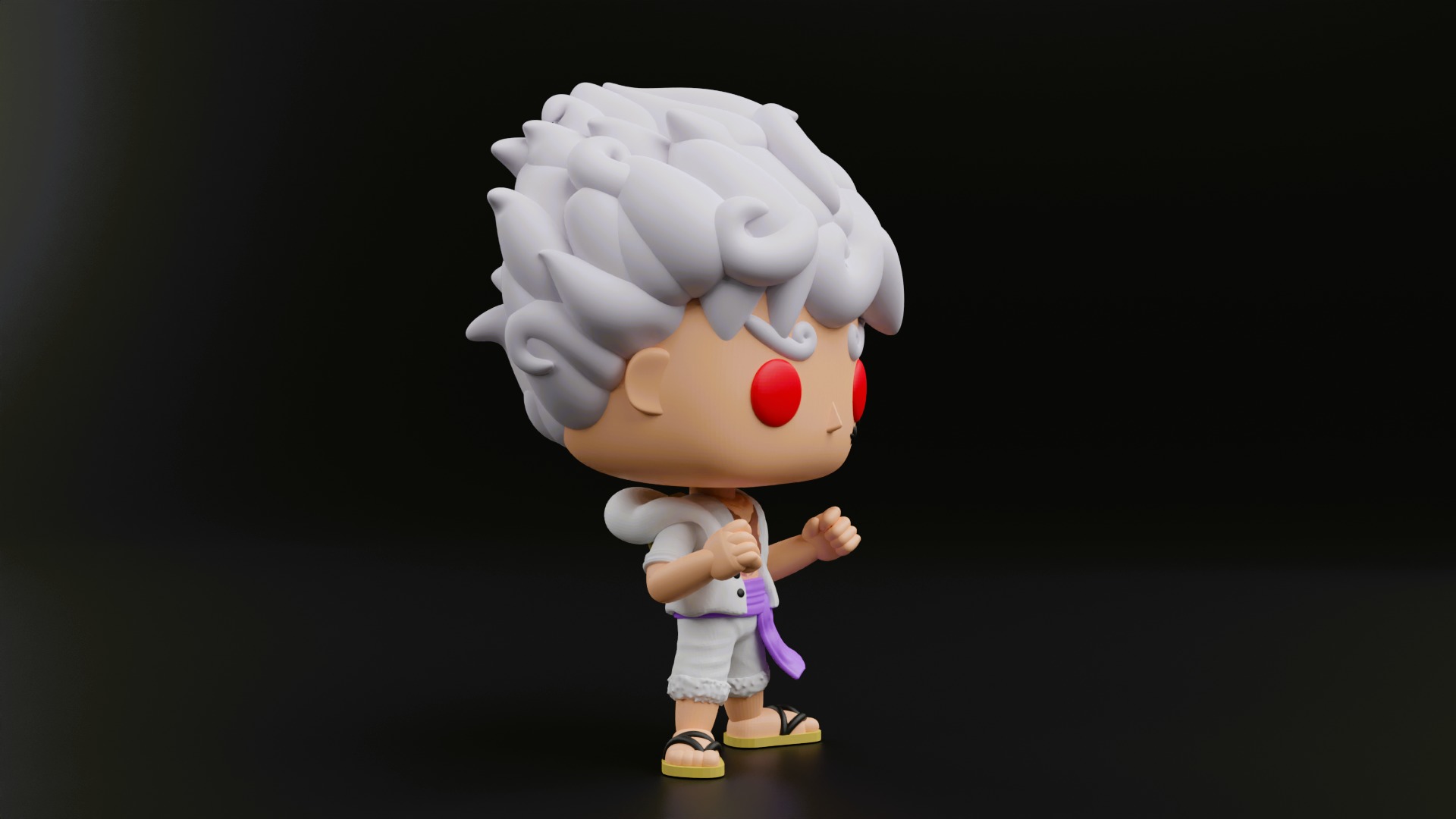 luffy gear five funko pop from the anime one piece 3D print model_5