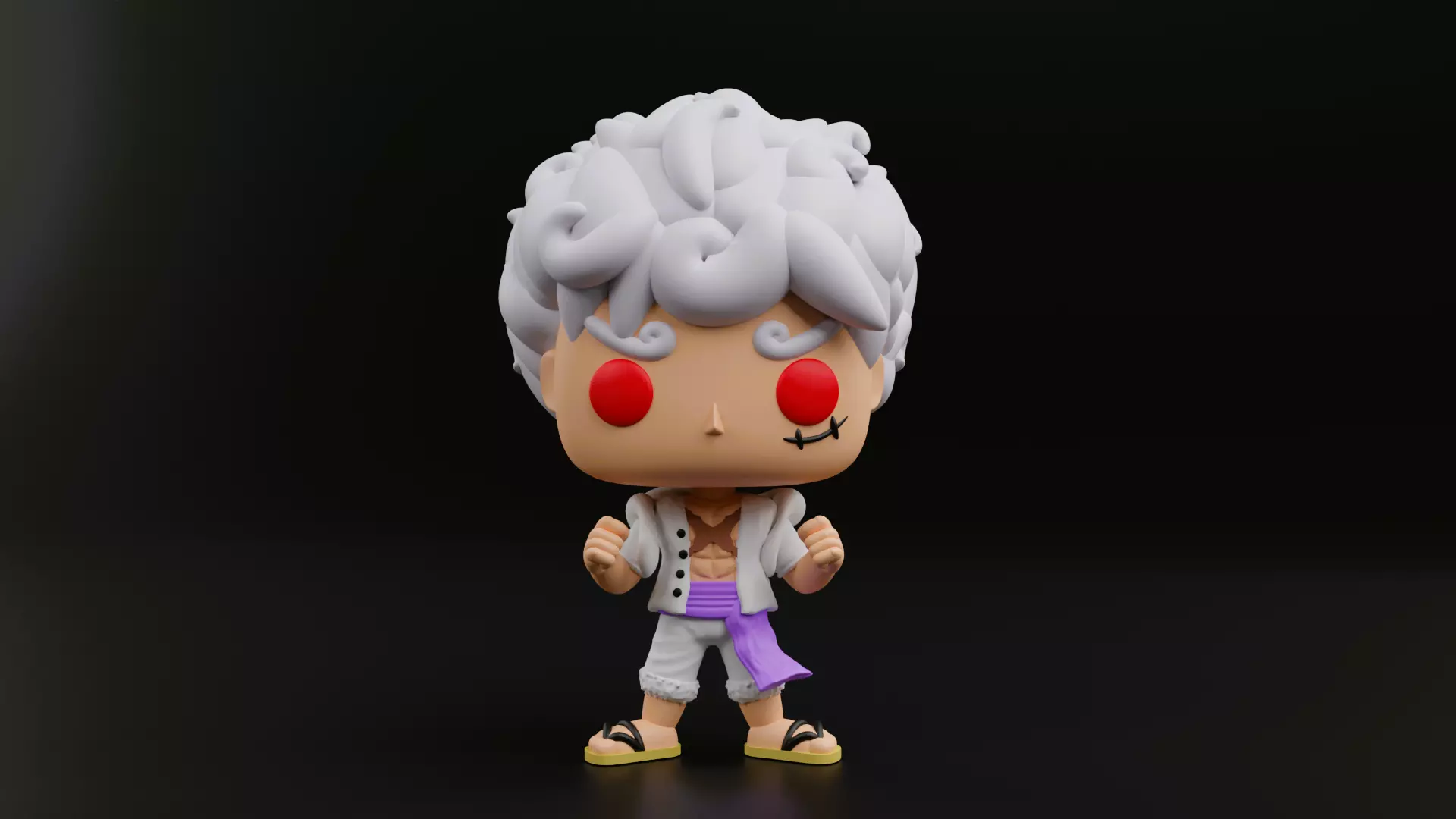 luffy gear five funko pop from the anime one piece 3D print model_0
