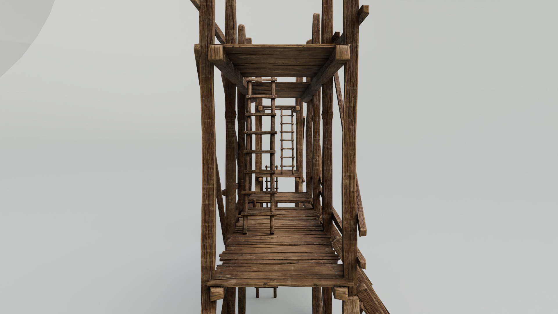 Medieval Wooden Scaffolding Low-poly 3D model_13