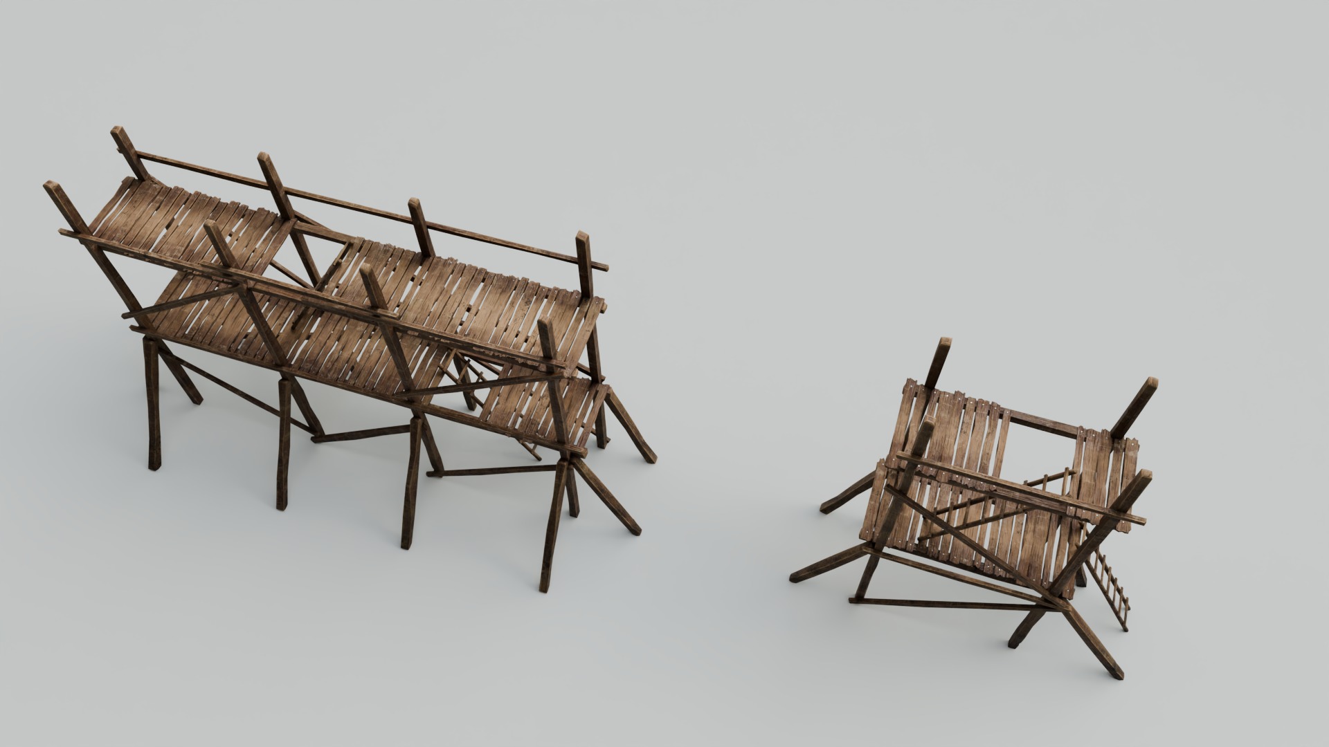 Medieval Wooden Scaffolding Low-poly 3D model_10