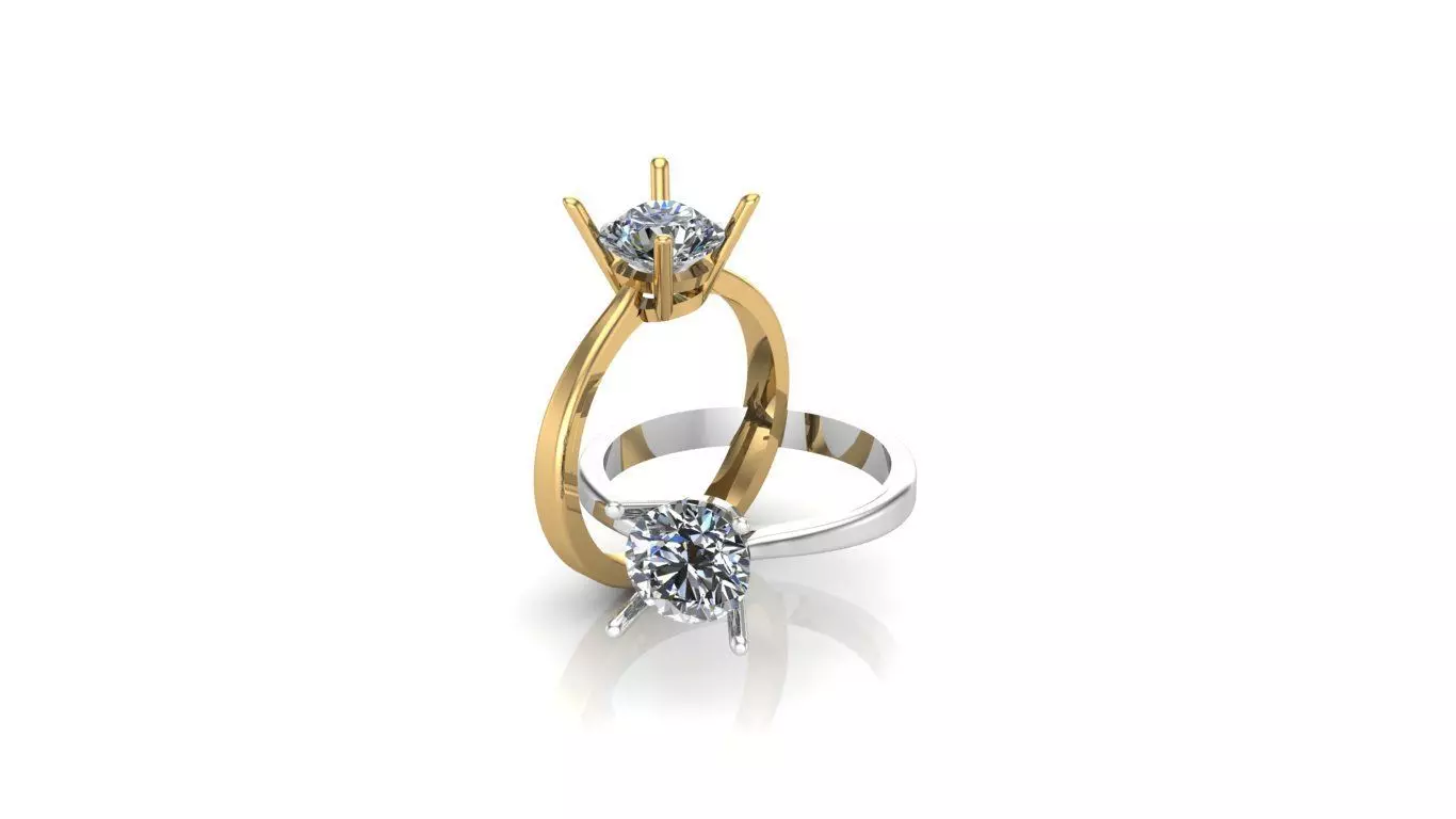 Engagement ring 3D print model 3D print model_0