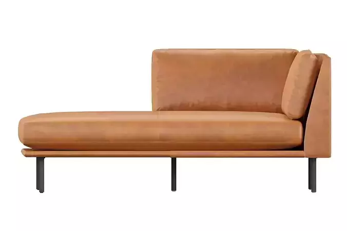 Wells Left Arm Leather Chaise 3D model
