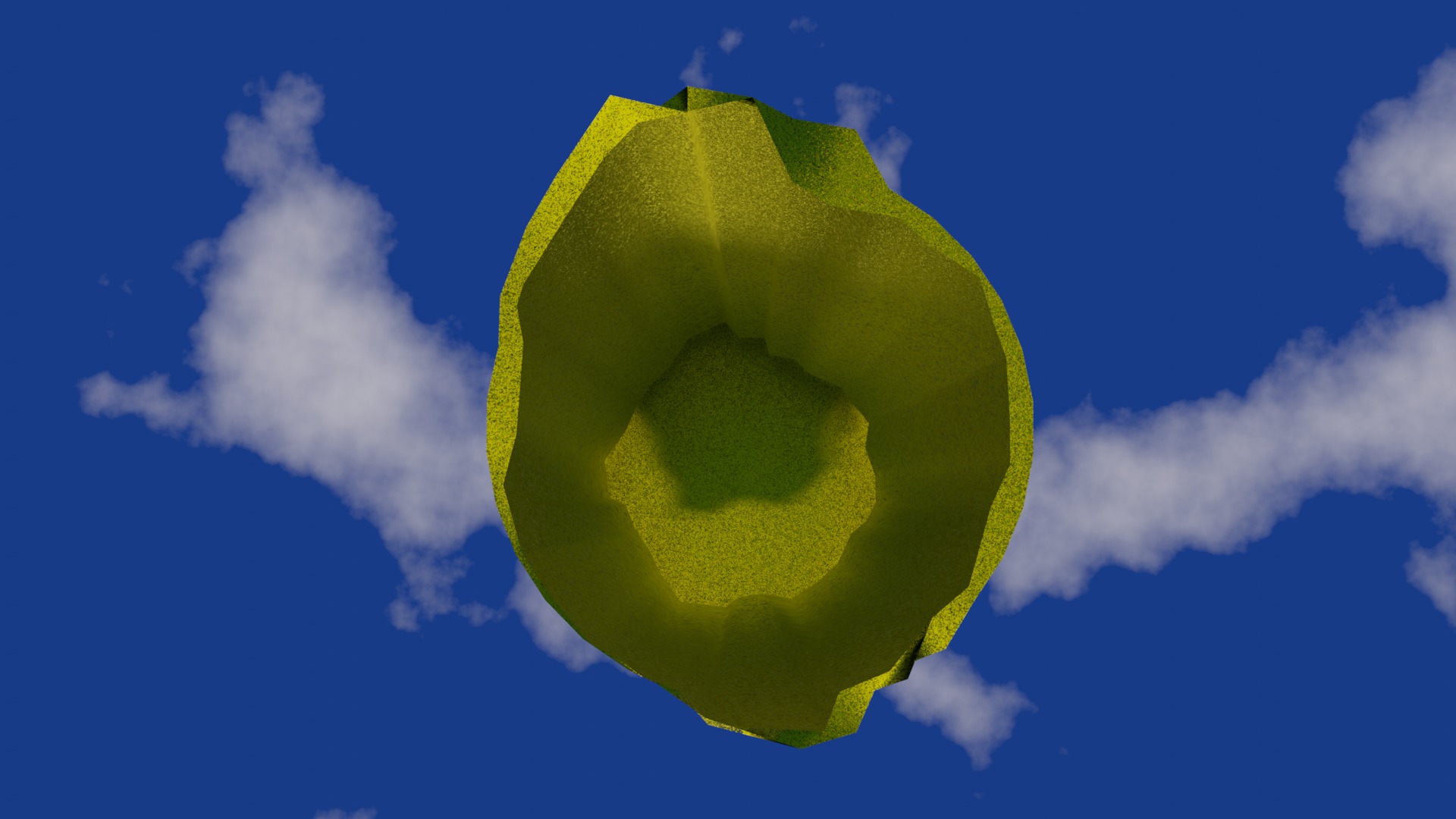 Vase in rough gold material damaged shape  Low-poly 3D model_4