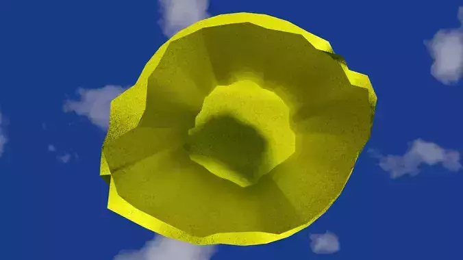 Vase in rough gold material damaged shape  Low-poly 3D model