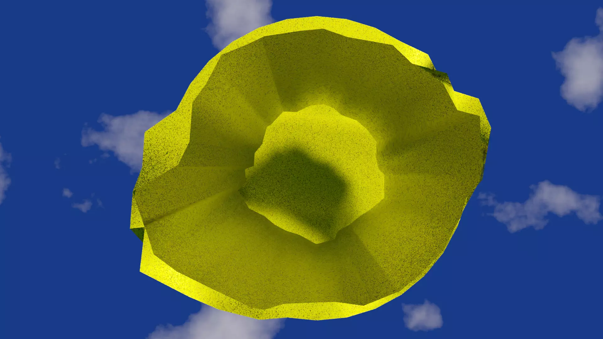 Vase in rough gold material damaged shape  Low-poly 3D model_0