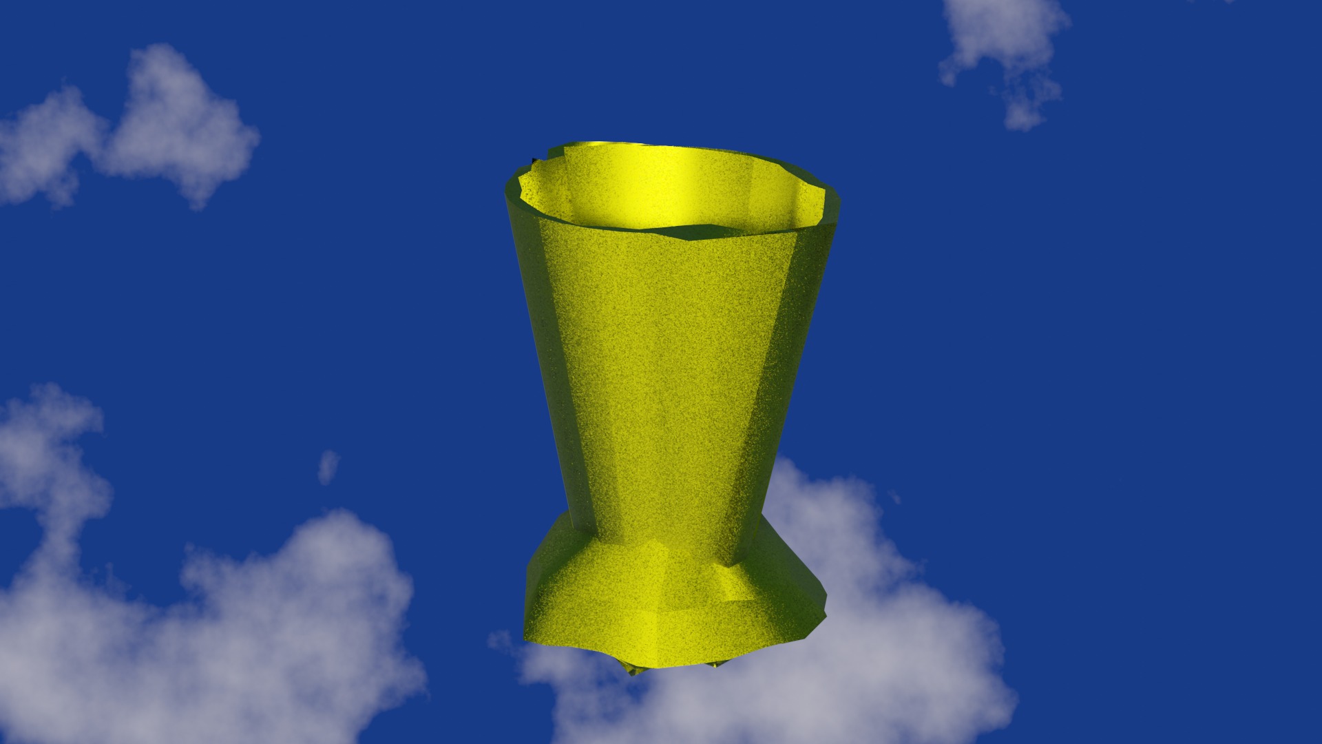 Vase in rough gold material damaged shape  Low-poly 3D model_2