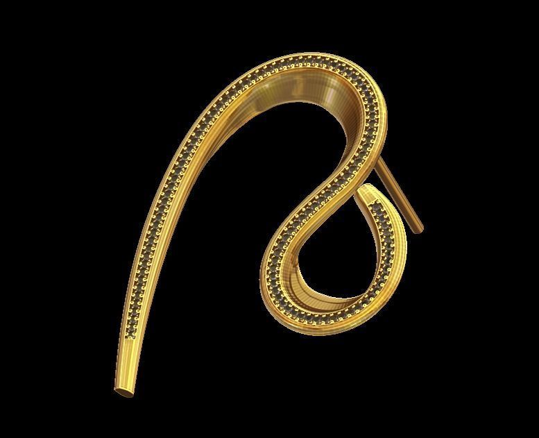 Elegant Curve Earrings 3D print model_17