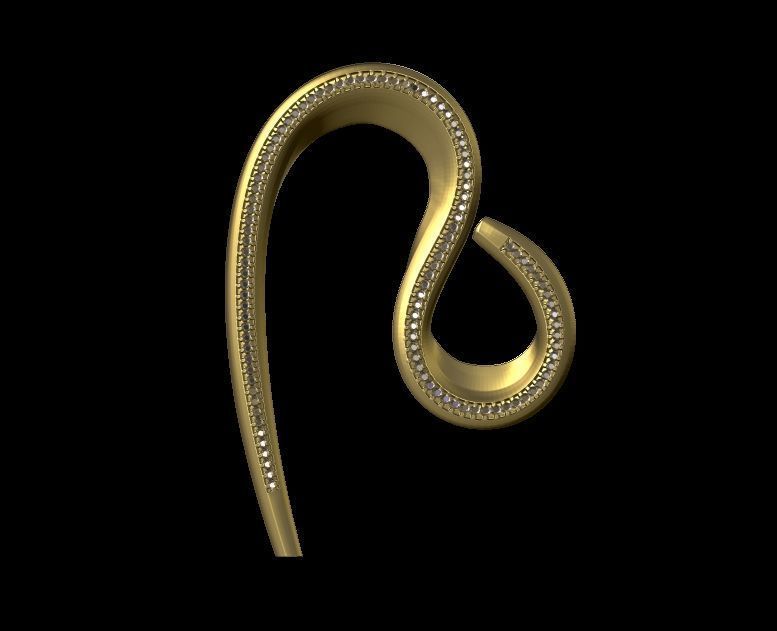 Elegant Curve Earrings 3D print model_2