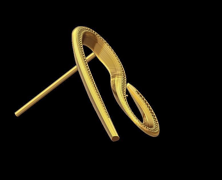 Elegant Curve Earrings 3D print model_10