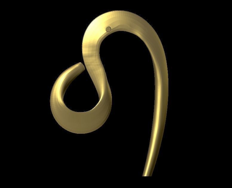 Elegant Curve Earrings 3D print model_6