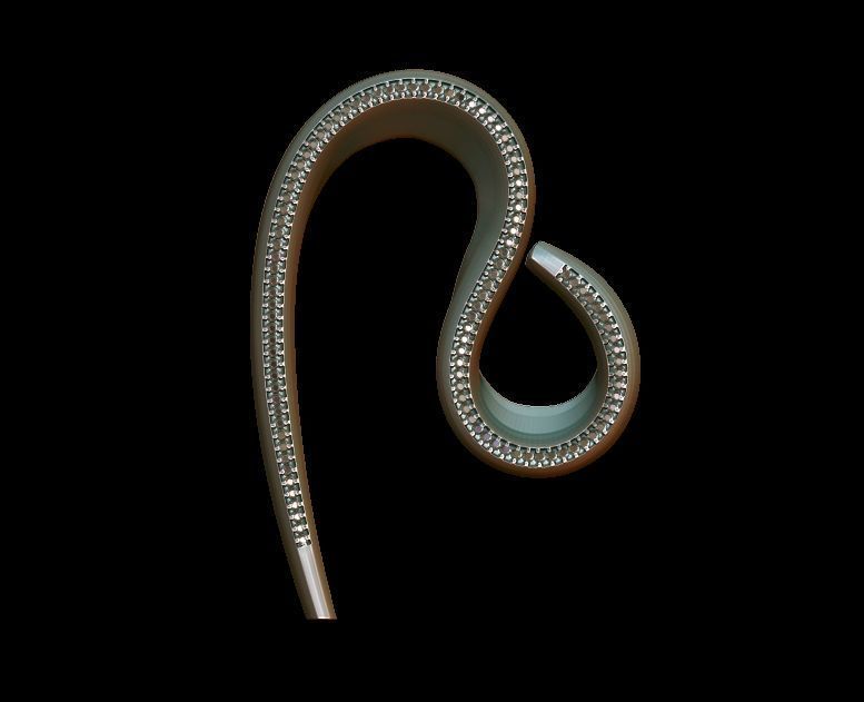 Elegant Curve Earrings 3D print model_4