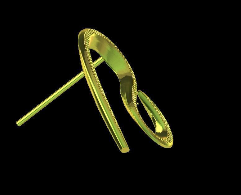 Elegant Curve Earrings 3D print model_19