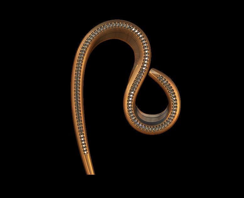 Elegant Curve Earrings 3D print model_14