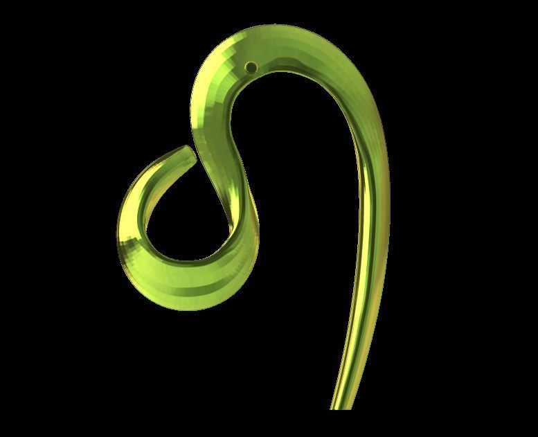 Elegant Curve Earrings 3D print model_9