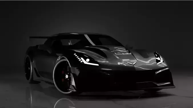 Corvette C7 ZR1 - Blacked Out Nacev - Rigged 3D