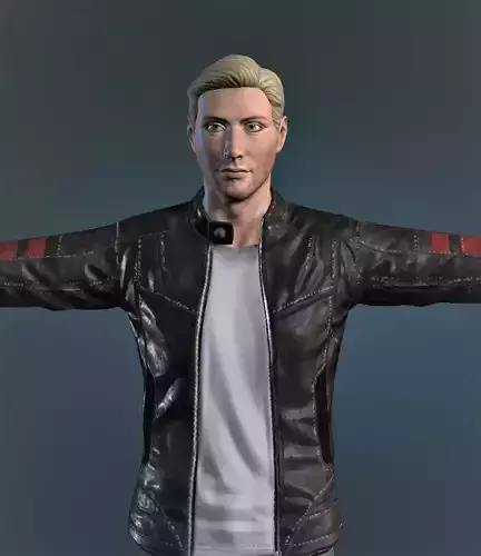  Man Body Leather Jacket 3d Model  Free low-poly 3D model