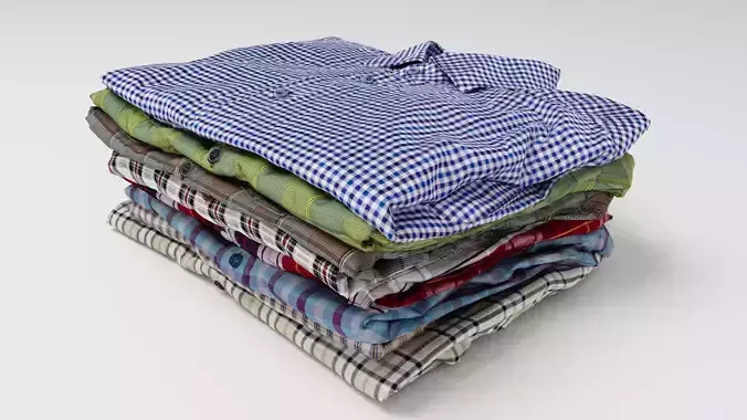Pile or stack of folded shirts polo Generic casual clothing 