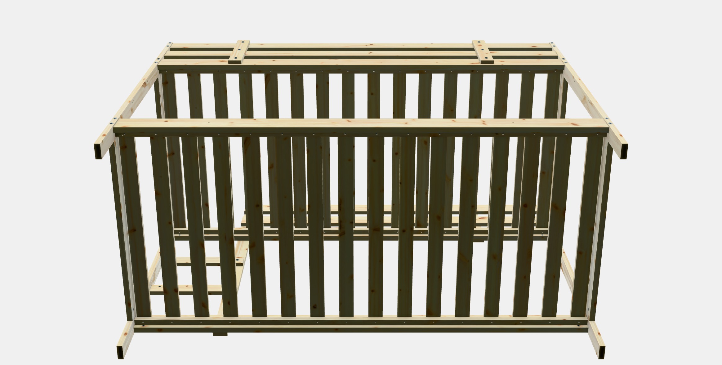 MYDAL Bunk bed frame Low-poly 3D model_7