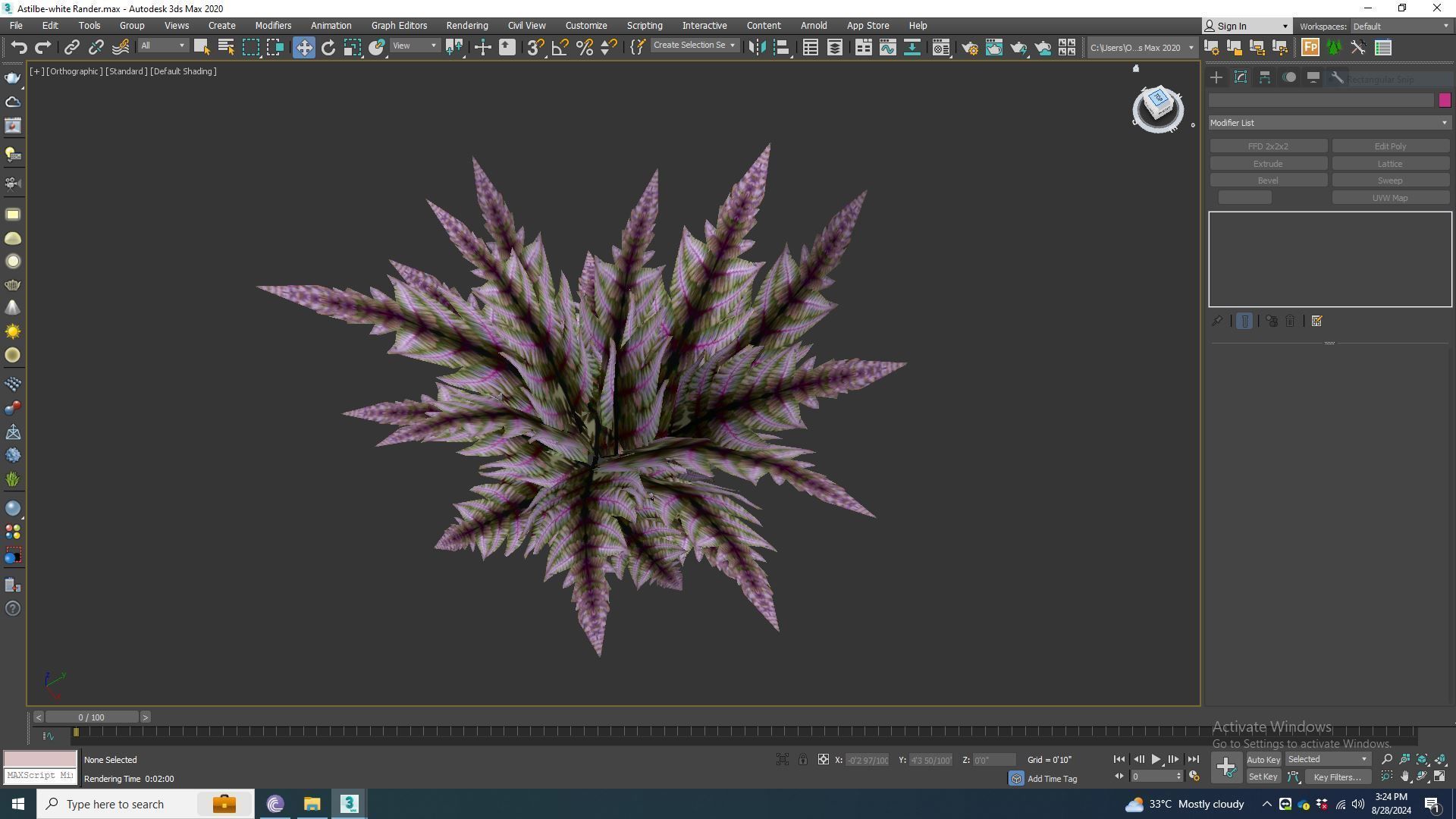 Athyrium niponicum - painted fern   Low-poly 3D model_6