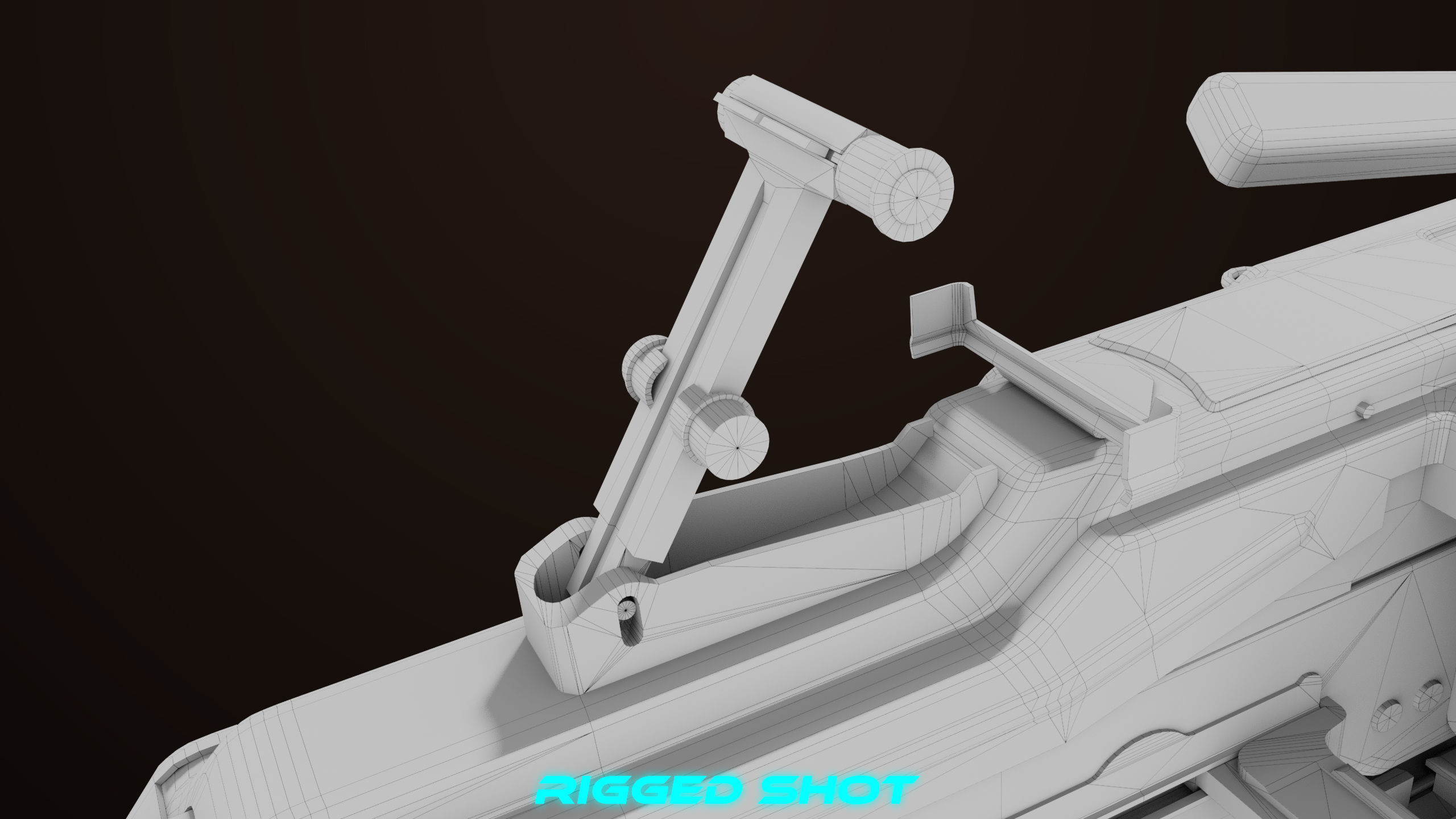 Machine Gun 11 Wood handle All PBR Unity UE Textures Low-poly 3D model_57