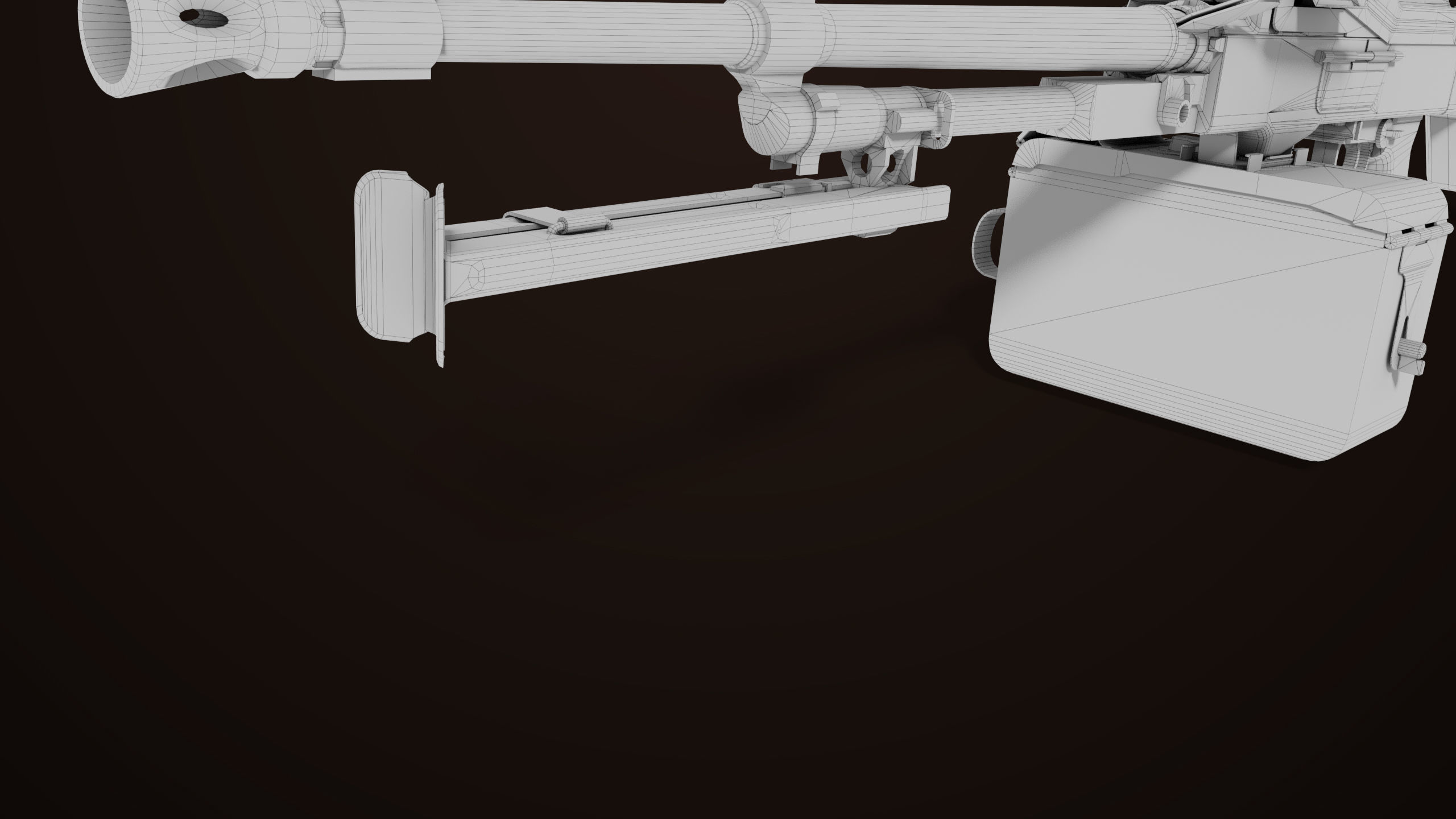 Machine Gun 11 Wood handle All PBR Unity UE Textures Low-poly 3D model_47