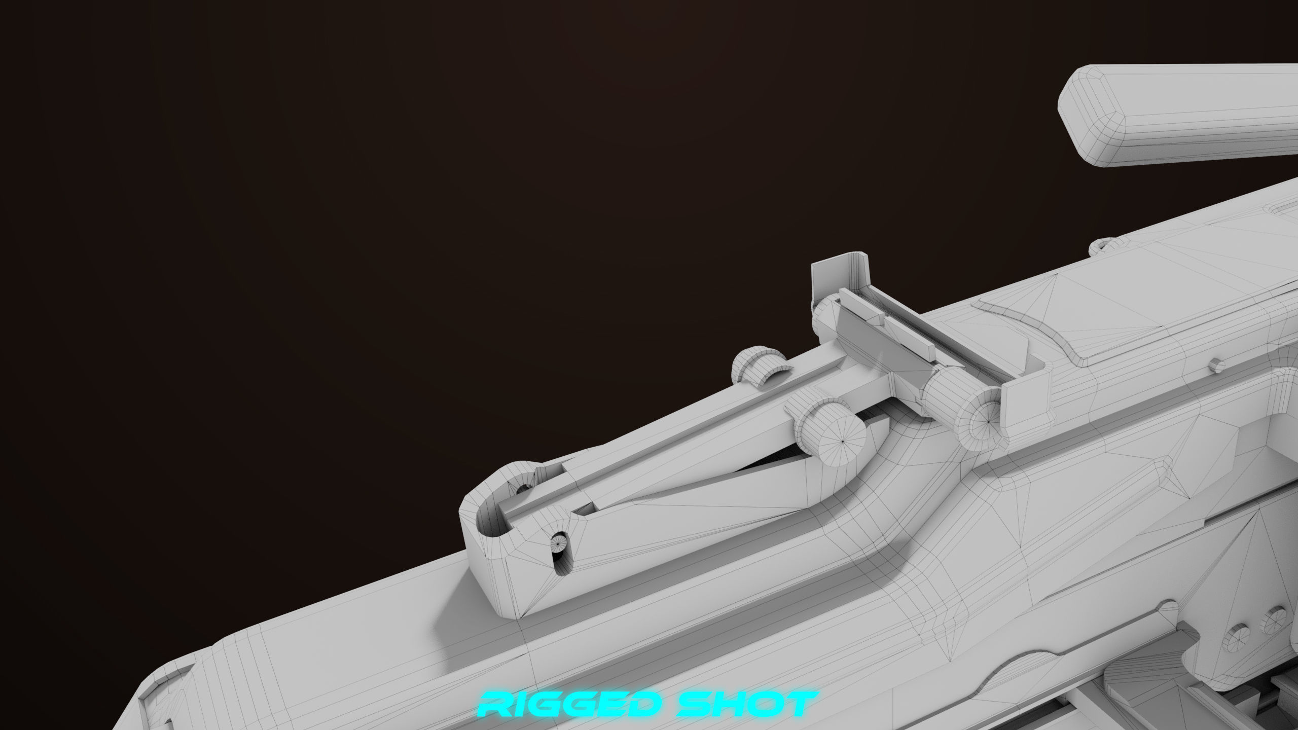 Machine Gun 11 Wood handle All PBR Unity UE Textures Low-poly 3D model_55