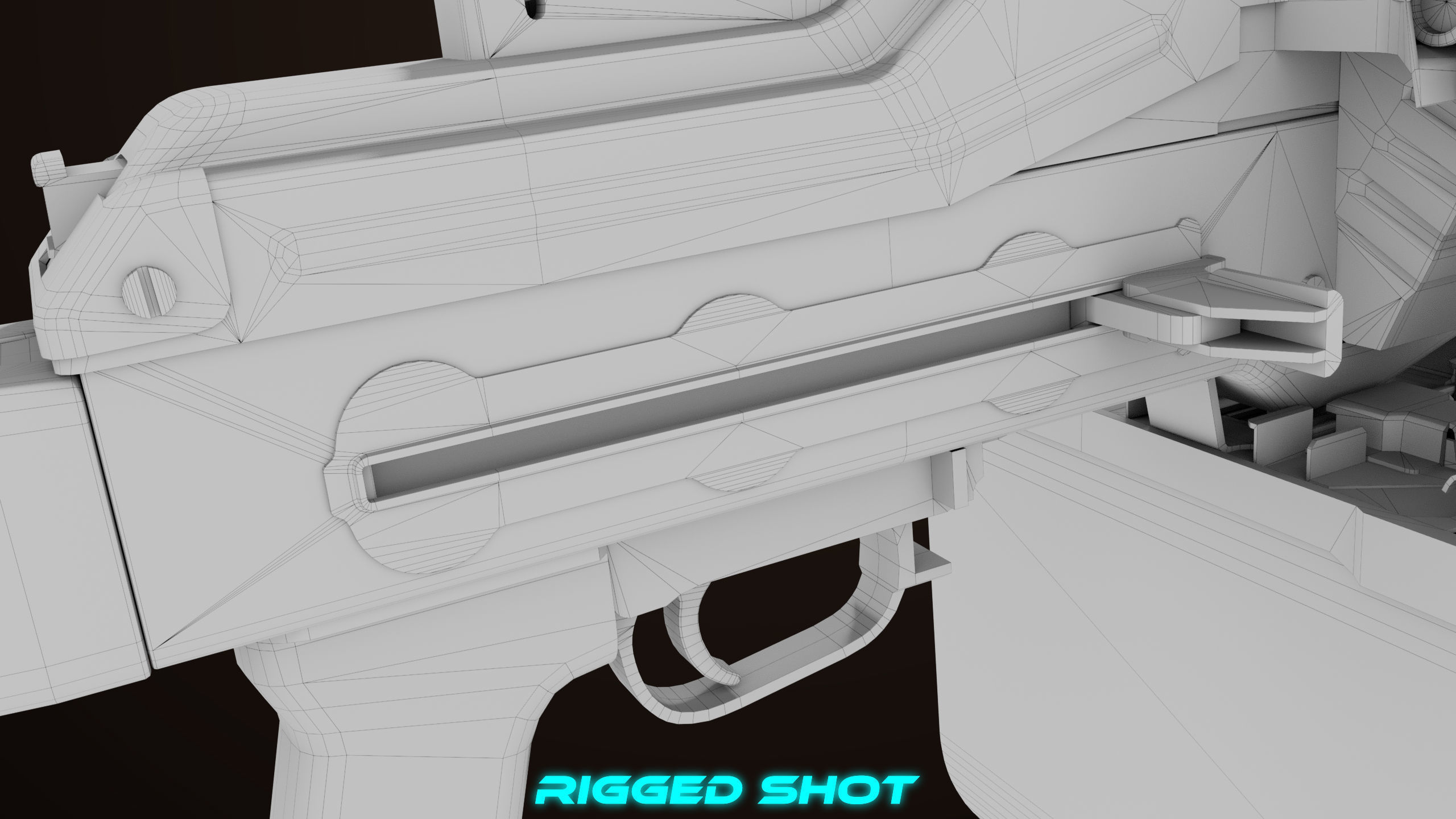 Machine Gun 11 Wood handle All PBR Unity UE Textures Low-poly 3D model_53