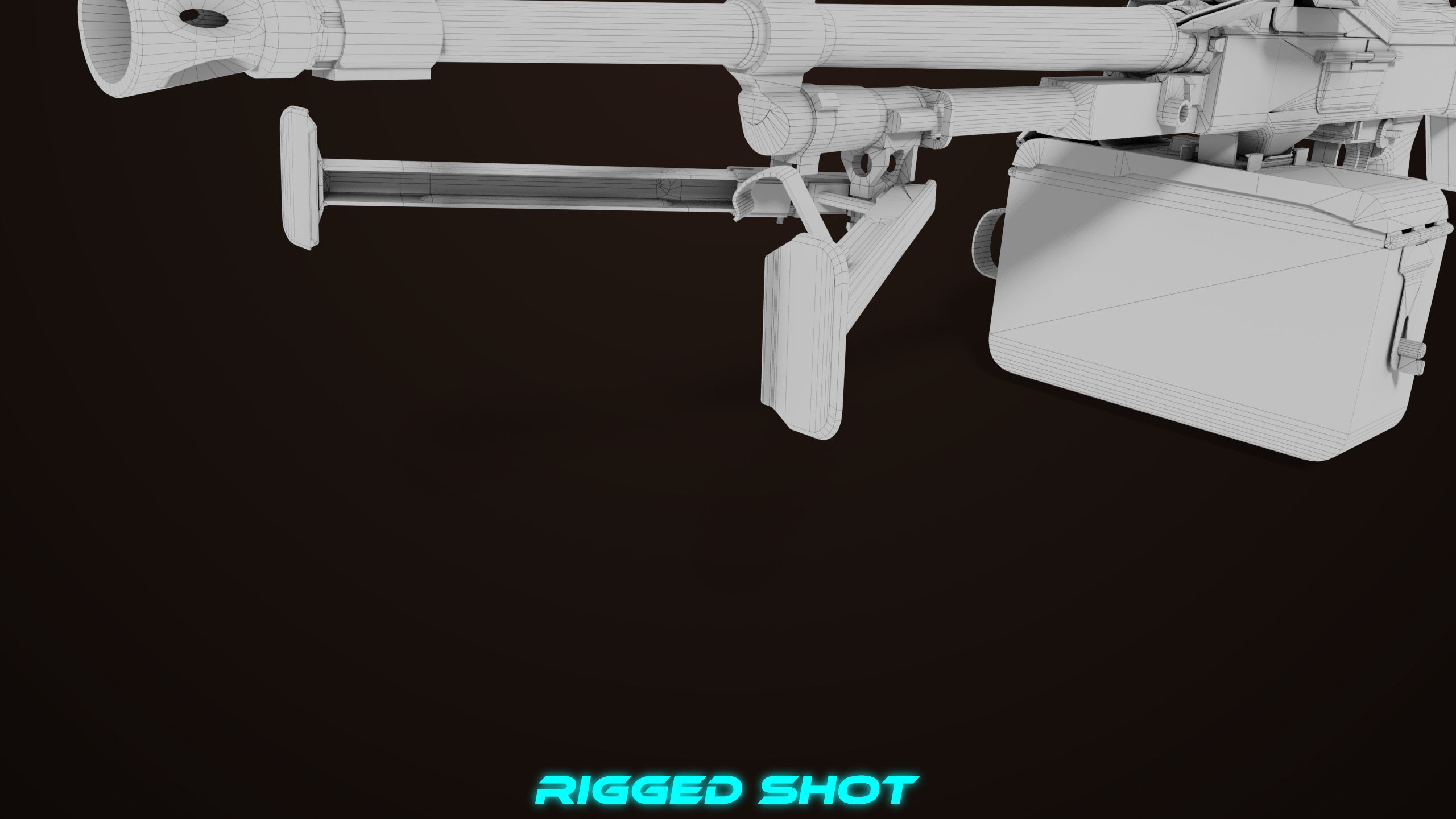 Machine Gun 11 Wood handle All PBR Unity UE Textures Low-poly 3D model_49