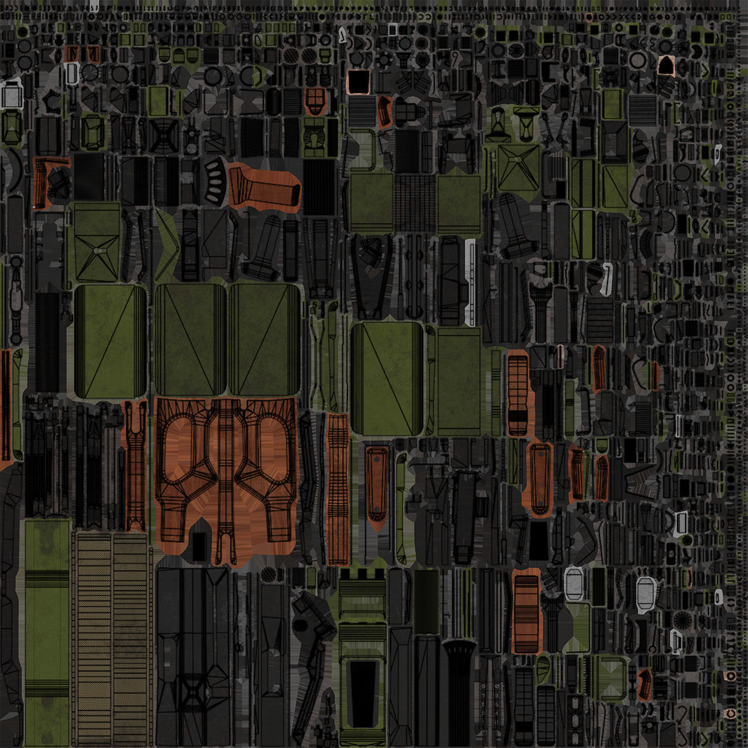 Machine Gun 11 Wood handle All PBR Unity UE Textures Low-poly 3D model_69