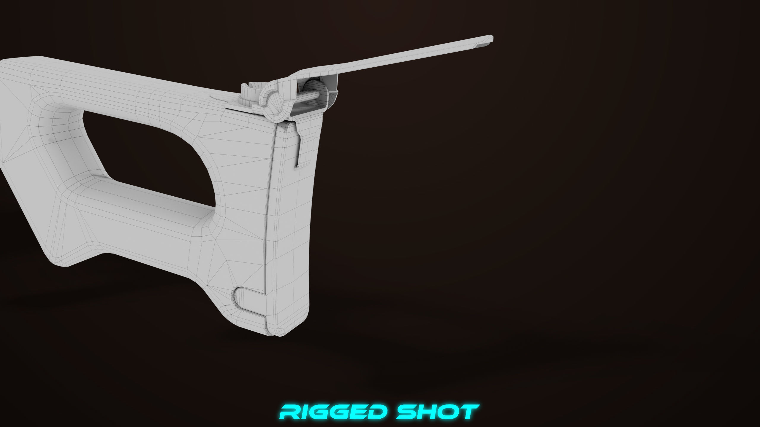 Machine Gun 11 Wood handle All PBR Unity UE Textures Low-poly 3D model_52