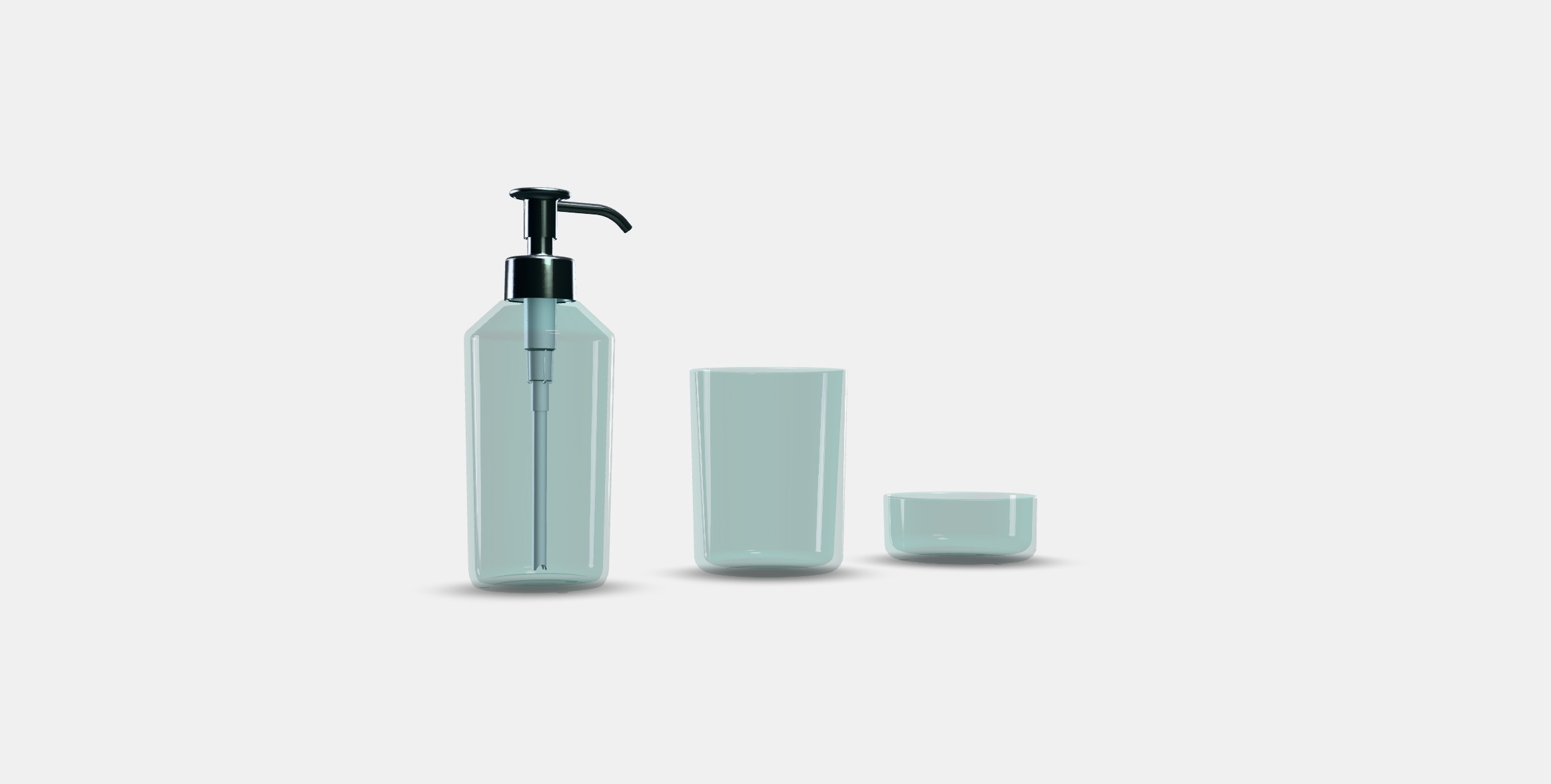 SKISSEN 3-piece bathroom set Low-poly 3D model_3