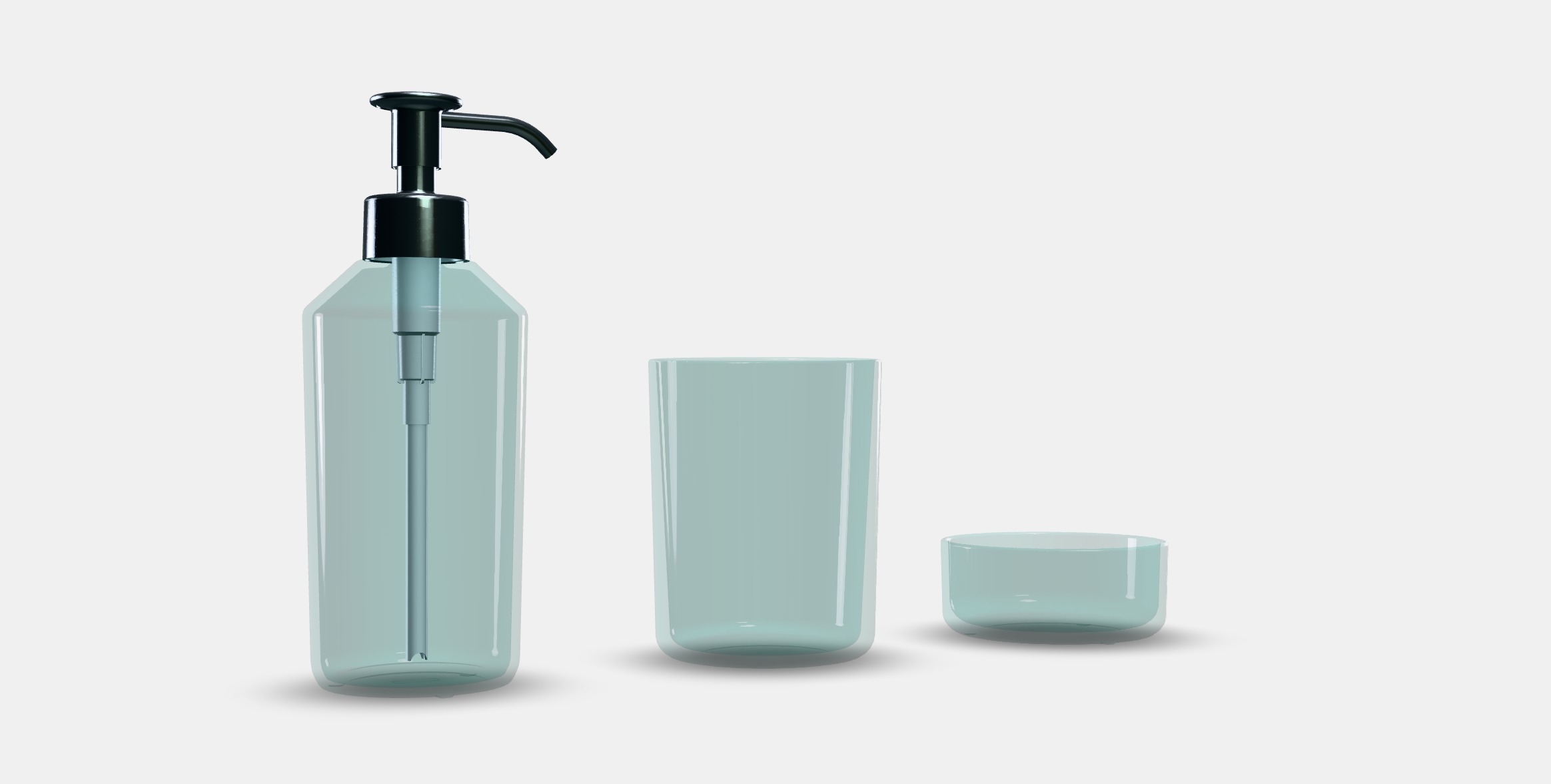 SKISSEN 3-piece bathroom set Low-poly 3D model_9