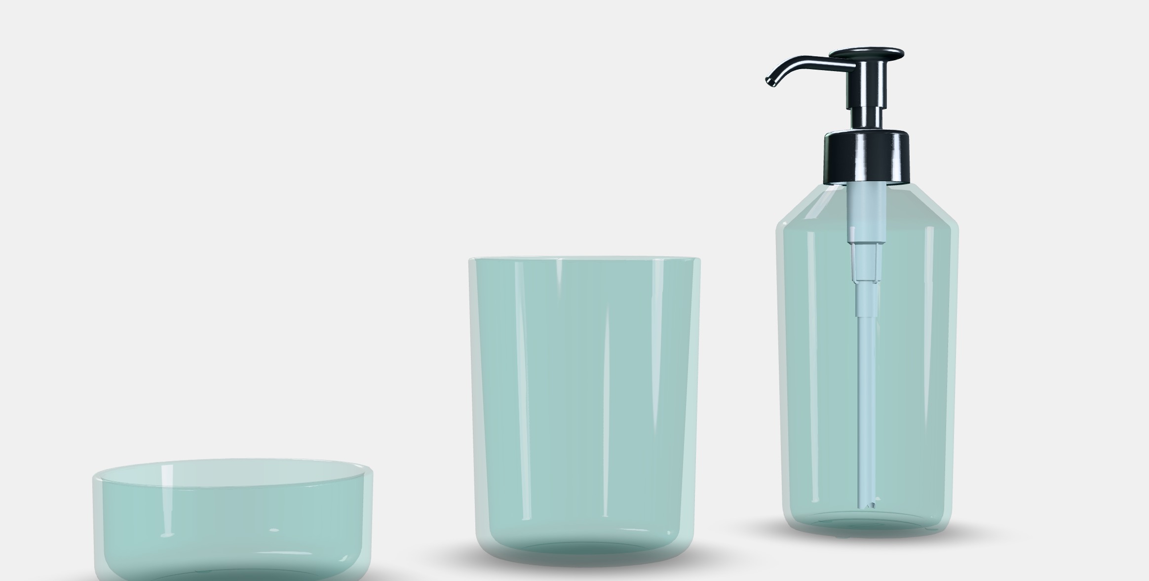 SKISSEN 3-piece bathroom set Low-poly 3D model_2