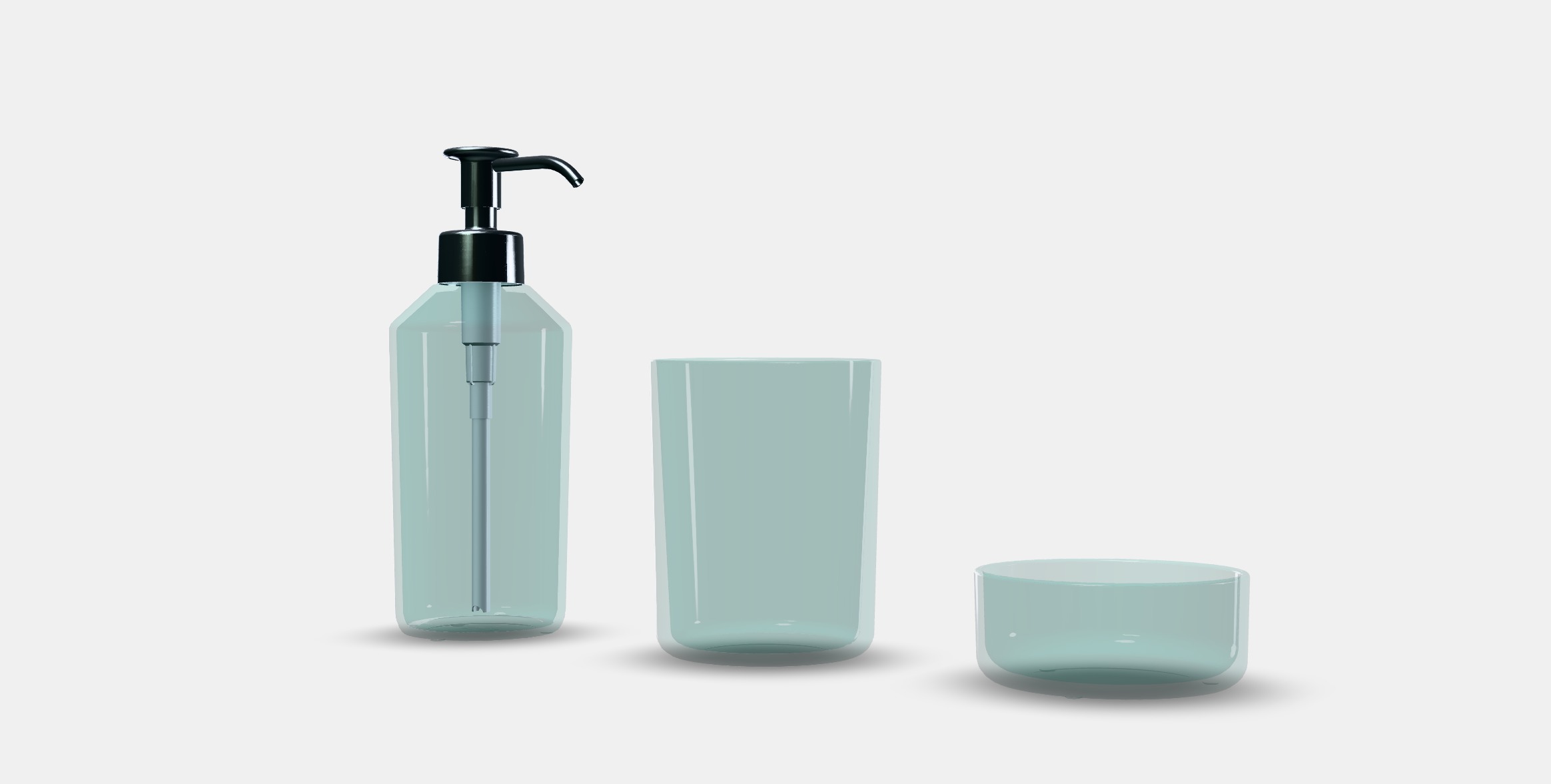 SKISSEN 3-piece bathroom set Low-poly 3D model_13
