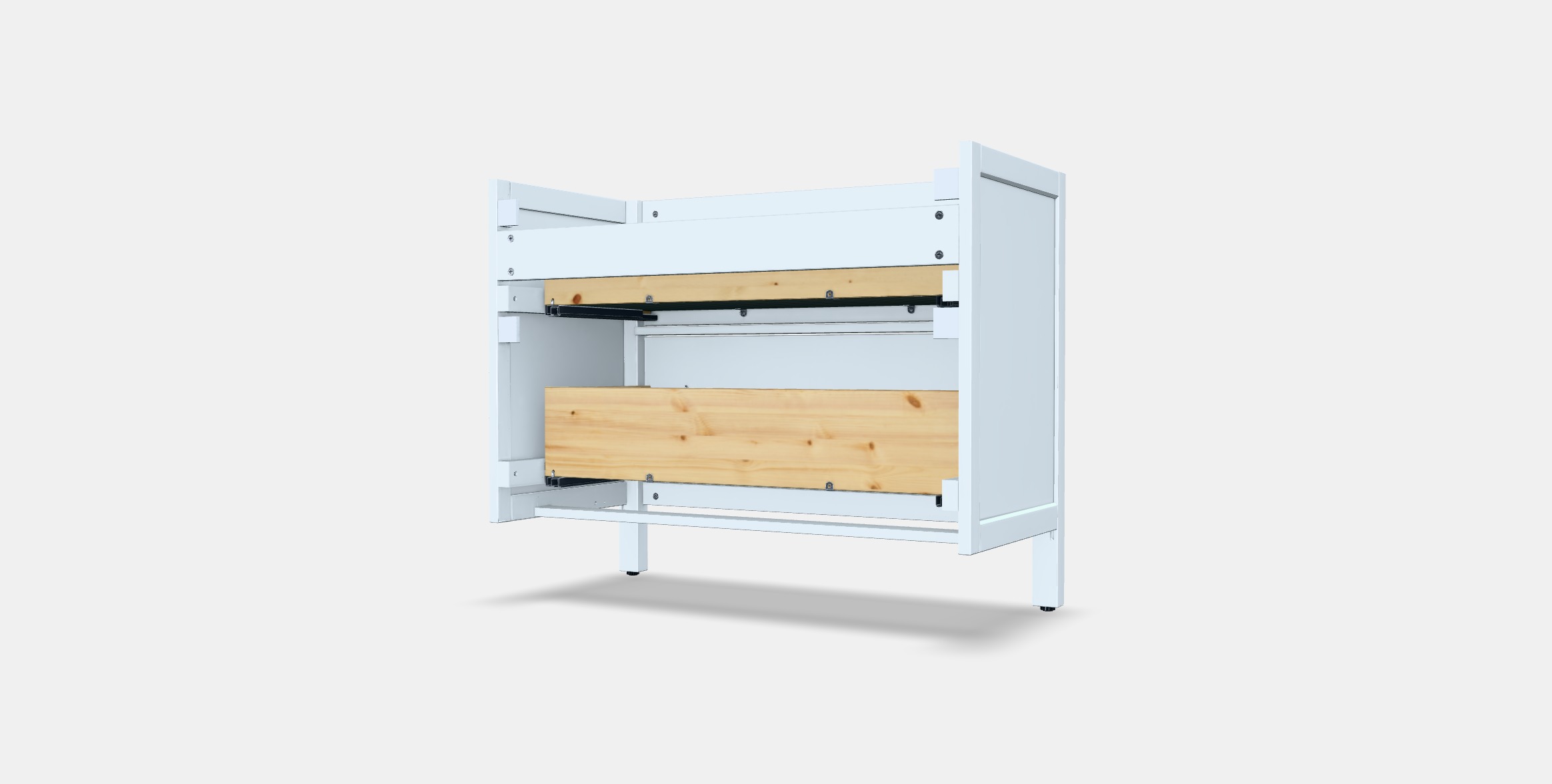 HEMNES Wash-stand with 2 drawers Low-poly 3D model_5